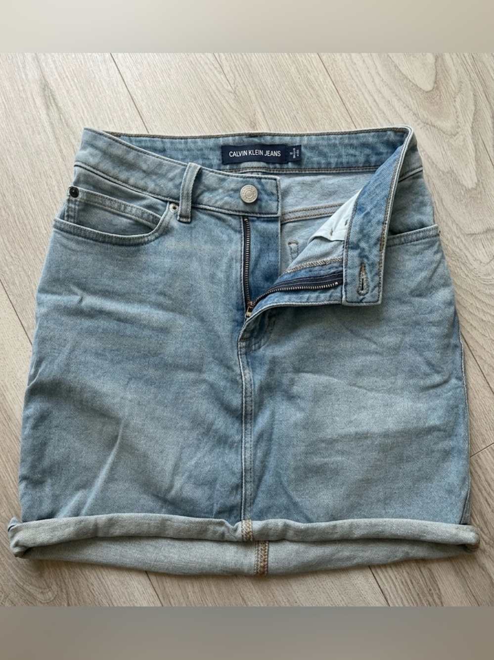 Calvin Klein Jeans Light Blue Denim Mini Skirt